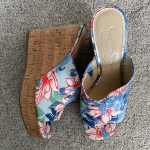 Jessica Simpson wedge mules
